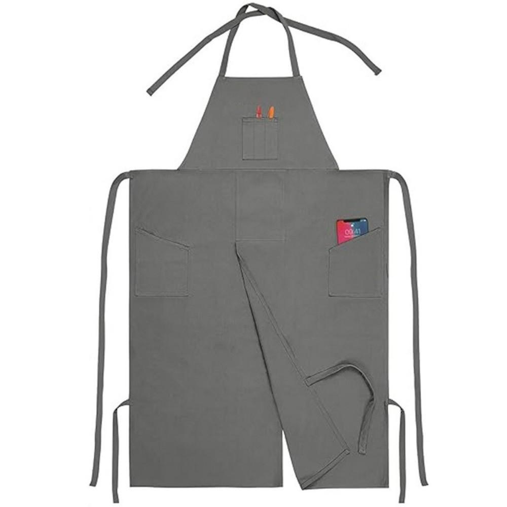 Verstellbare Vollabdeckung Töpfer-Schürze Waschbare Garten-Schürze Spaltbein-Schürze Baumwoll-Canvas