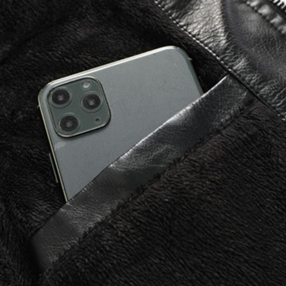 Autumn Winter Fleece Men's Motorcycle Leather Jacket Embroidery Racing Coat Windbreaker Outwear Faux Leather Biker Jacket