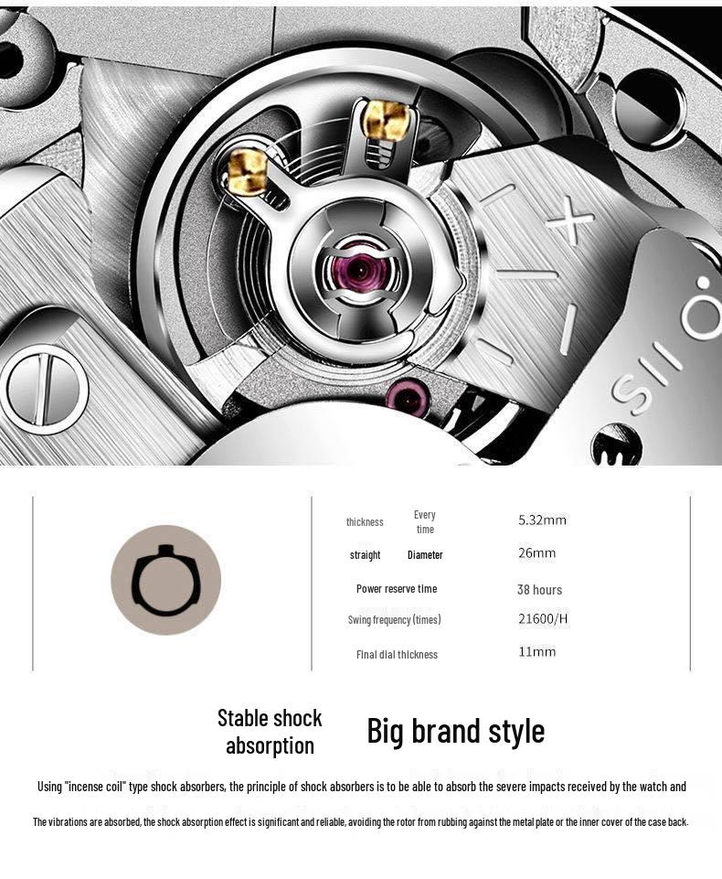 Ανδρικό Αδιάβροχο Αυτόματο Ρολόι Pagani Design - Φωτεινό Ανοξείδωτο Ατσάλι με Ημερολόγιο 1685