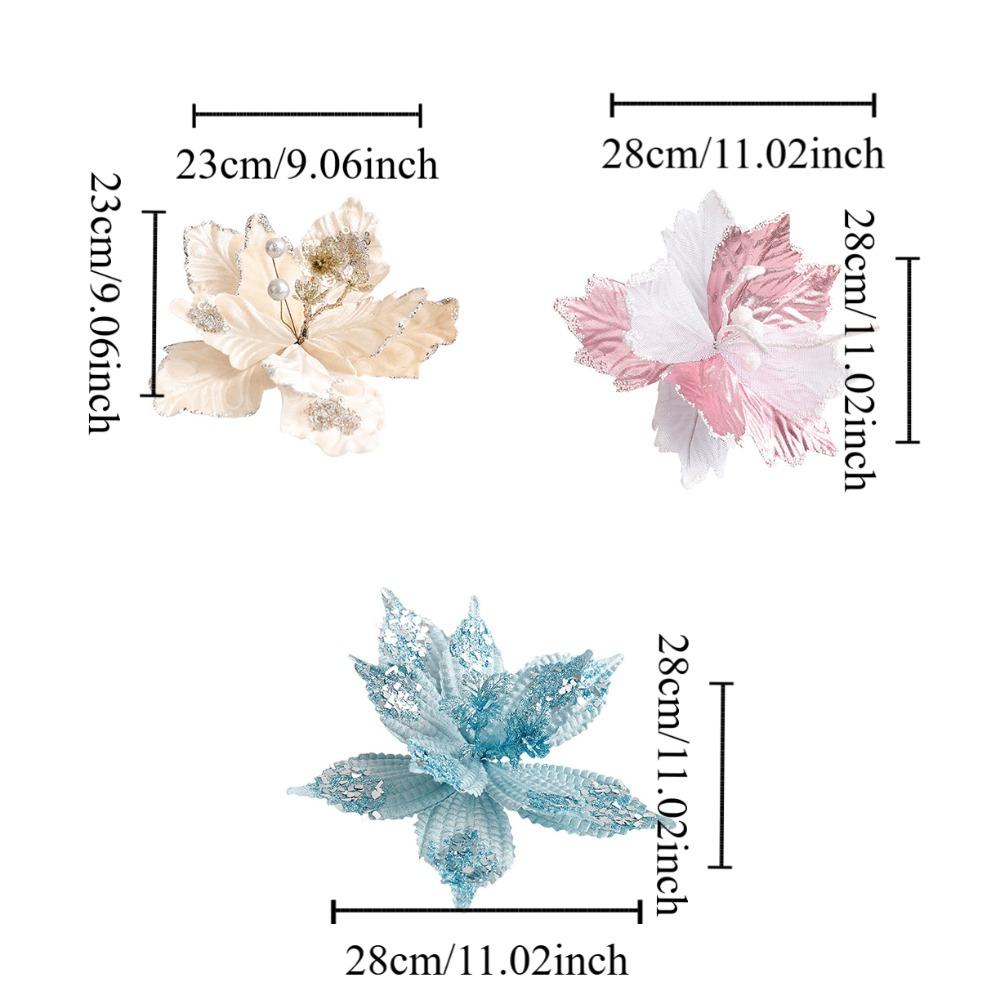 Handmade Simulated Christmas Flower Multi-color Xmas Tree Ornaments  Event Layout