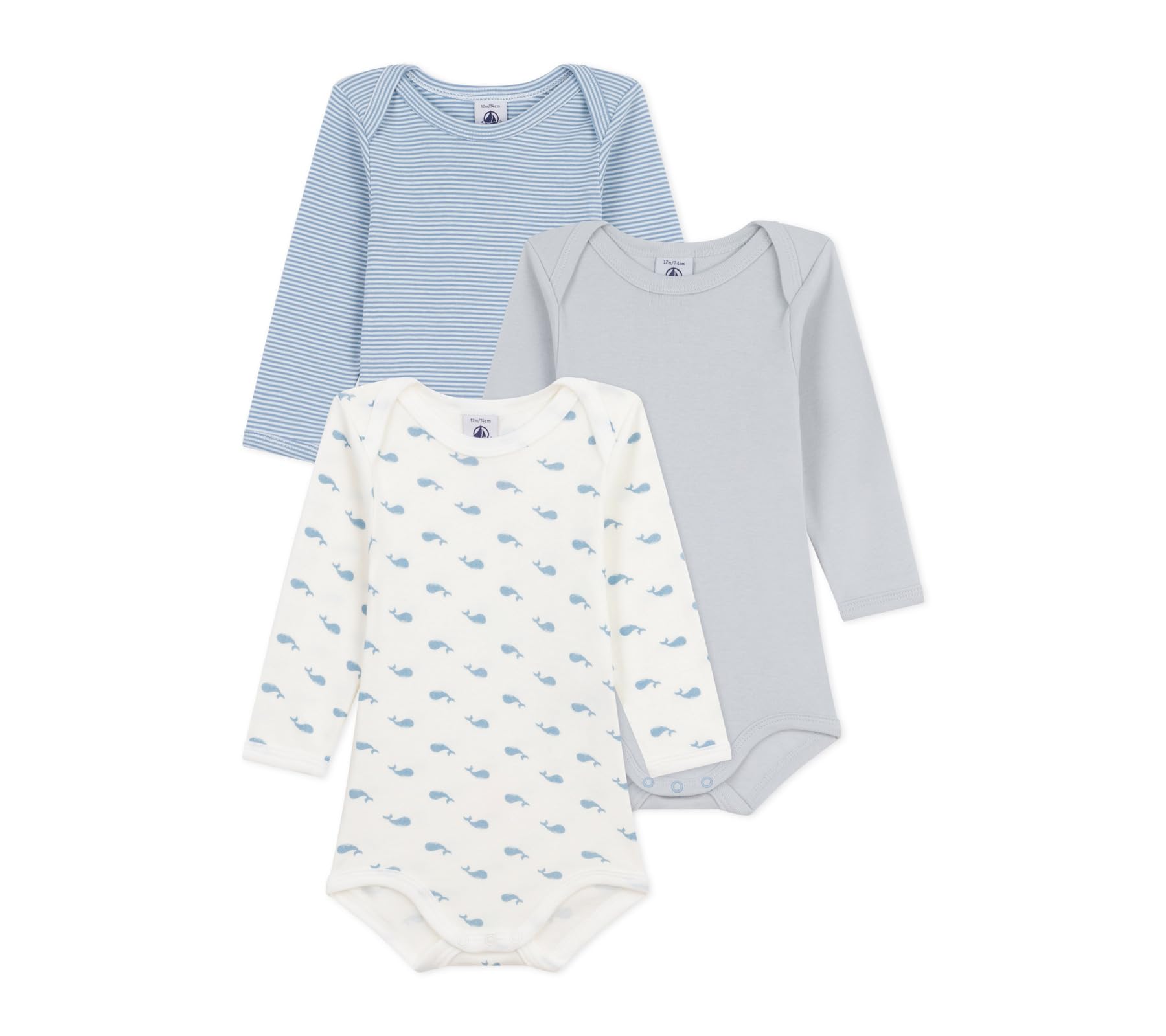 

Petit Bateau Long Sleeve Bodysuit Set A0EB1 Multicolor 6 67cm (3-Piece Set) 1, Months,
