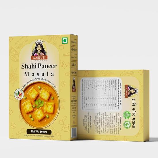 Nairuti Vyutpadan Shahi Paneer Masala 50g | Rich & Authentic Indian Curry Spice Blend | Creamy Restaurant-Style Shahi Paneer Gravy Masala