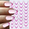 Nail Art Sticker, Simple French Color Smile Line Gradual Change Adhesive Nail Sticker