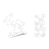 Girl Boy Butterflies Window Cling White Static Window Stickers Removable Decals for Home Office Glass Door Window Decoration