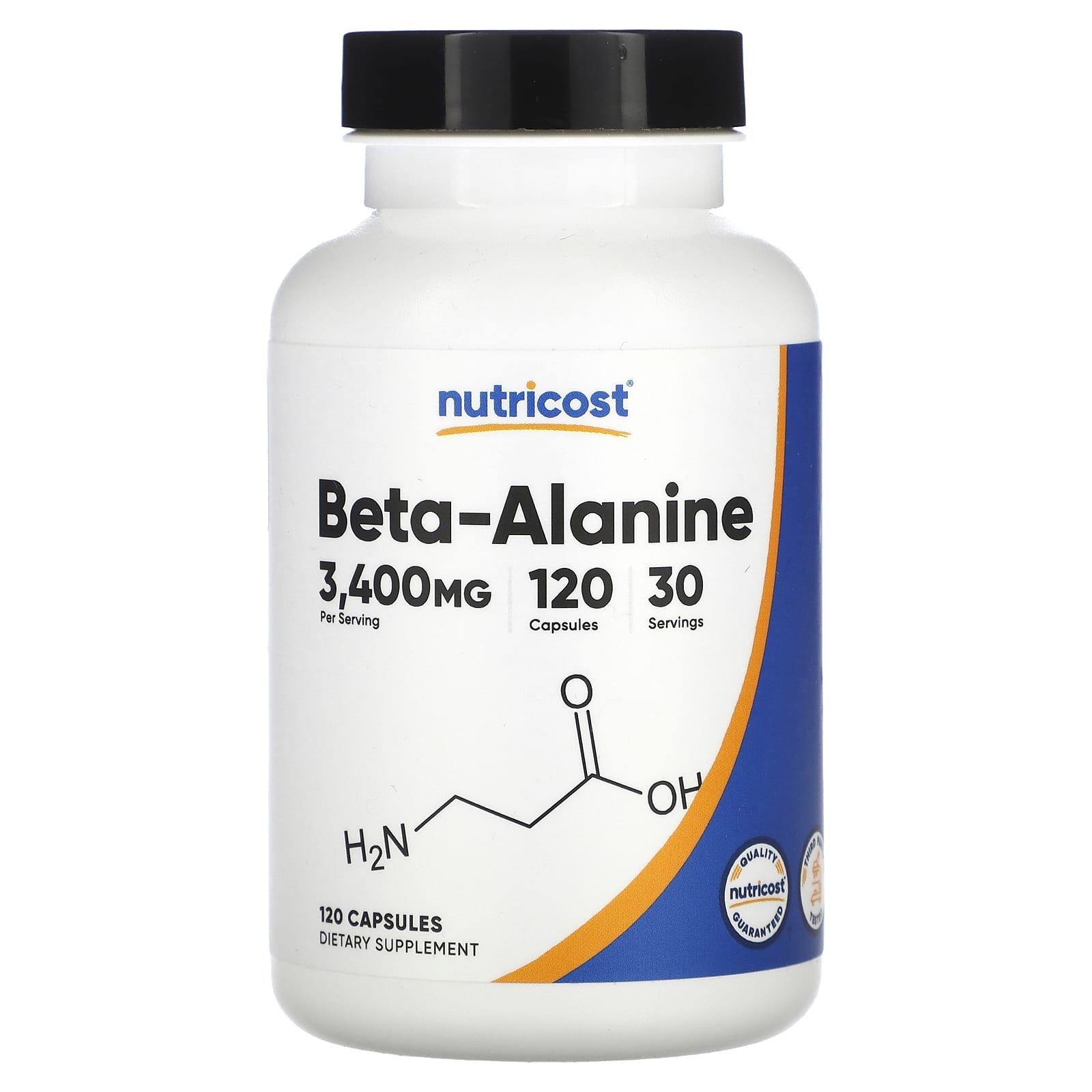 

Nutricost, beta-alanine, 3,400 mg, 120 capsules (850 mg per capsule)