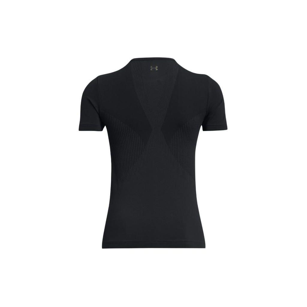 Under Armour Solid Color Breathable Crew Neck Short Sleeve T-Shirt Women Tops Black 1383637-001