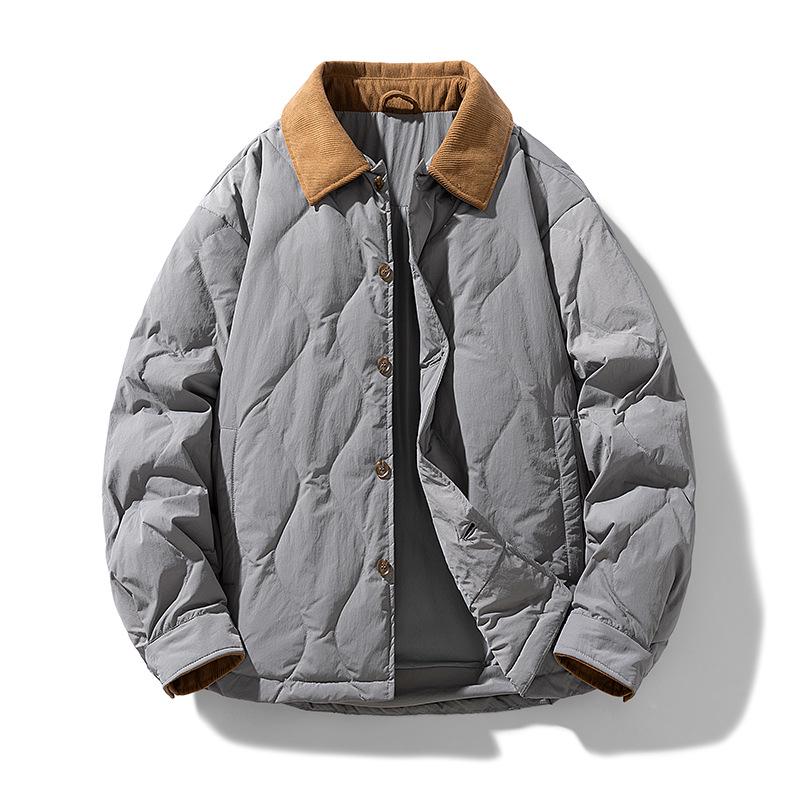 Men's 90% Down Jacket - 2025 Winter Retro Lapel Style, Warm & Lightweight Loose Coat