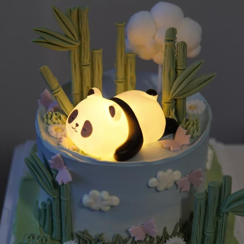 Adorable Panda Cake Toppers - Cartoon Resin Crafts for Birthdays and Baking Decorations