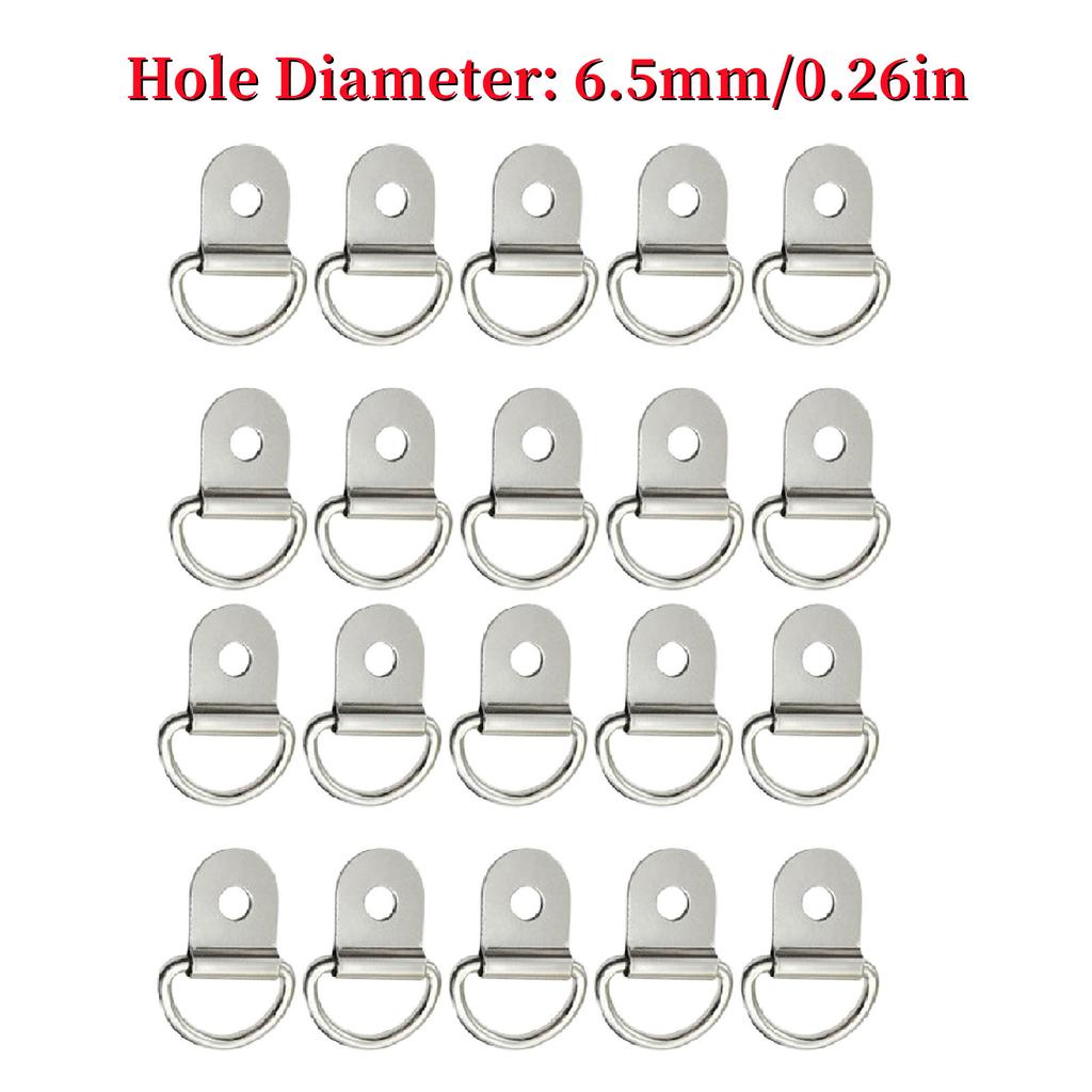 20PCS/10PCS D Shape Tie Down Anchor Rings Iron Stainless Steel Cargo Tie Down Ring for Car Truck Trailers RV Boats