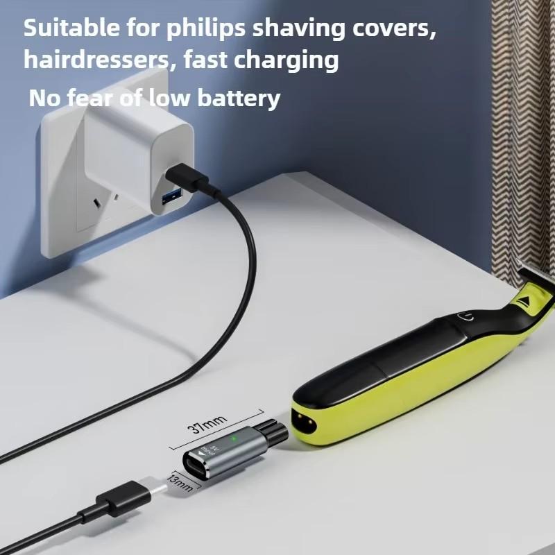 5V Type-C Shaver Adapter Charger Converter for Philips OneBlade QP2724 QP2834 QP1424 QP1924 QP4631 Beard Trimmer