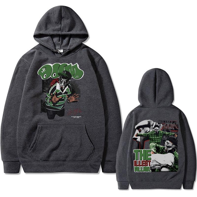 Rapper Mfdoom Madvillainy The Illest Villa Double Sidprint Hoodie Male Loose Hip Hop Sweatshirts Men Fleece Cotton Hoodies