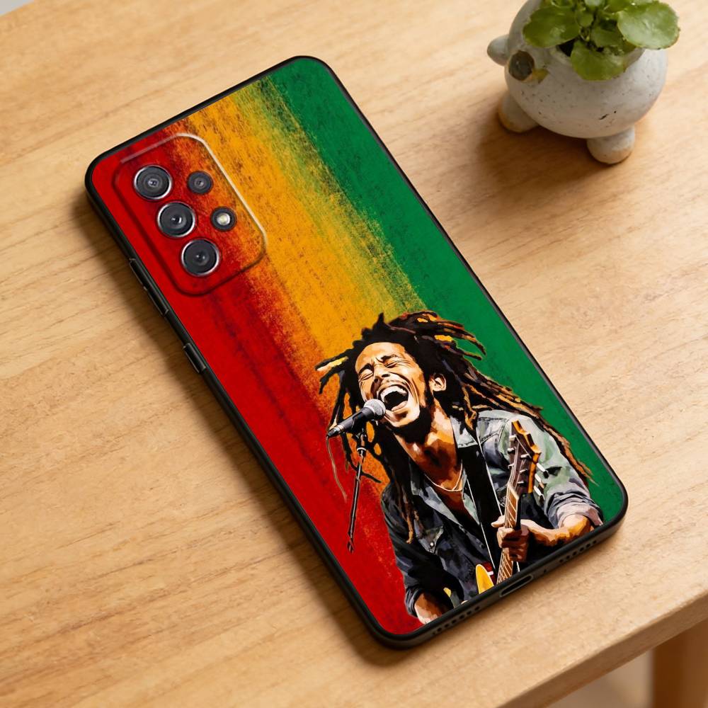 

Jamaica Bob M-Marley Lion Phone Case For Samsung Galaxy A73,21,22,32,71,53,52,51,80,5G Soft Black Cover Samsung a31