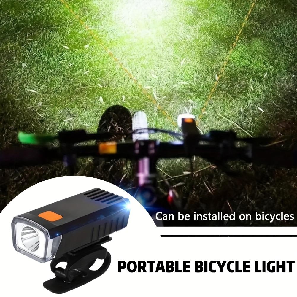 USB-Powered Bike Headlight with USB Rechargeable Lithium Battery 3-Mode (Bright/Dim/Strobe) Front Bike Light Quick-Attach Handlebar Mount