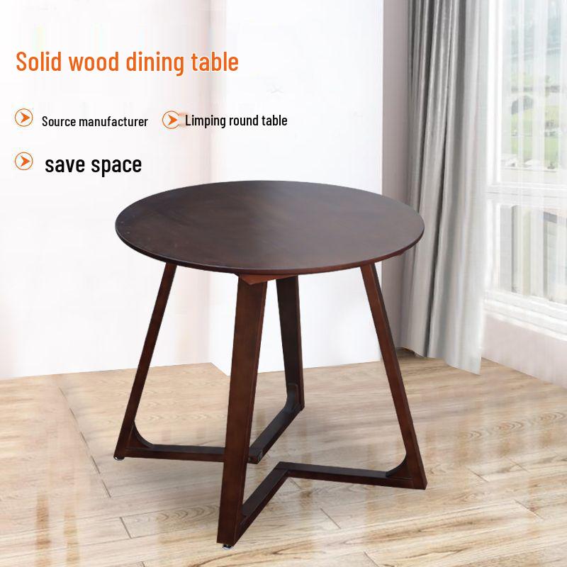 Nordic Solid Wood Round Dining Table for Small Apartments or Business Reception