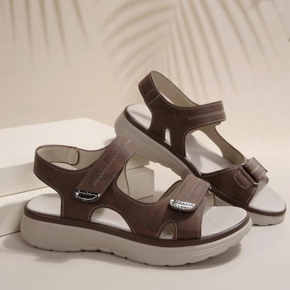 

Elegant Women Genuine Leather Sandals Women s Sport Style Lightweight Plus Size Slippers Women Sandals 36 темные хаки