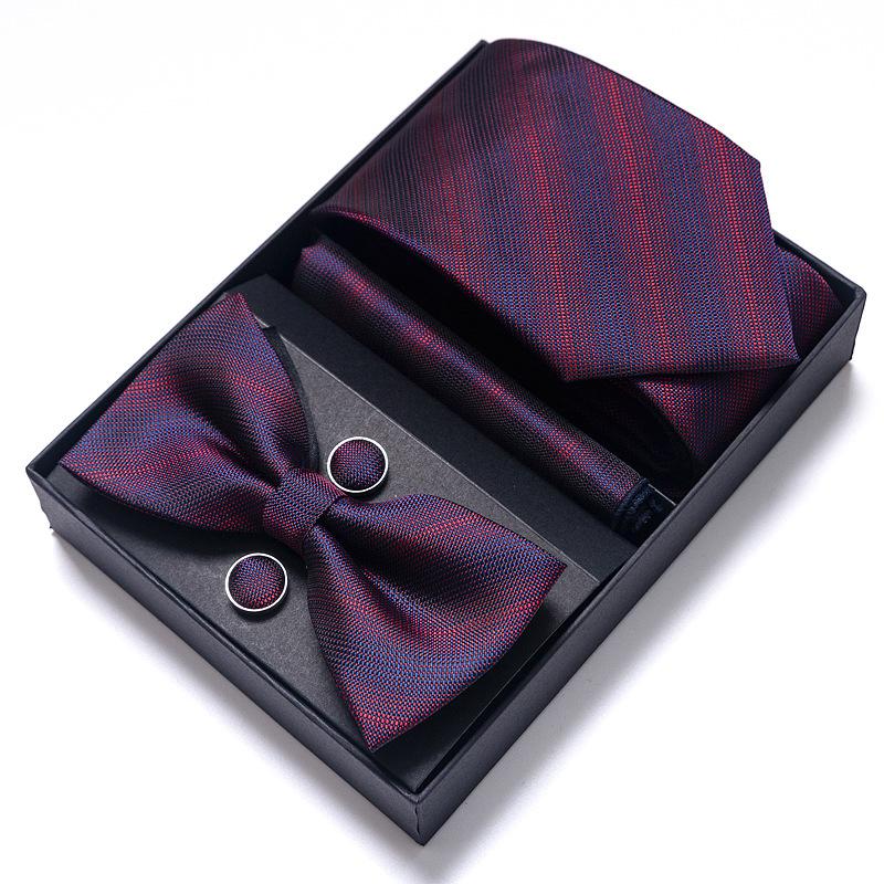 Men'S Tie Bow Tie Set Gift Box 6-Piece Set Tie Business Dress Tie Guangzhou