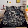 Beauty Skull Printed Comforter Cover Set Twin Size Polyester Home Bedclothes Highend Soft Duvet Cover Set