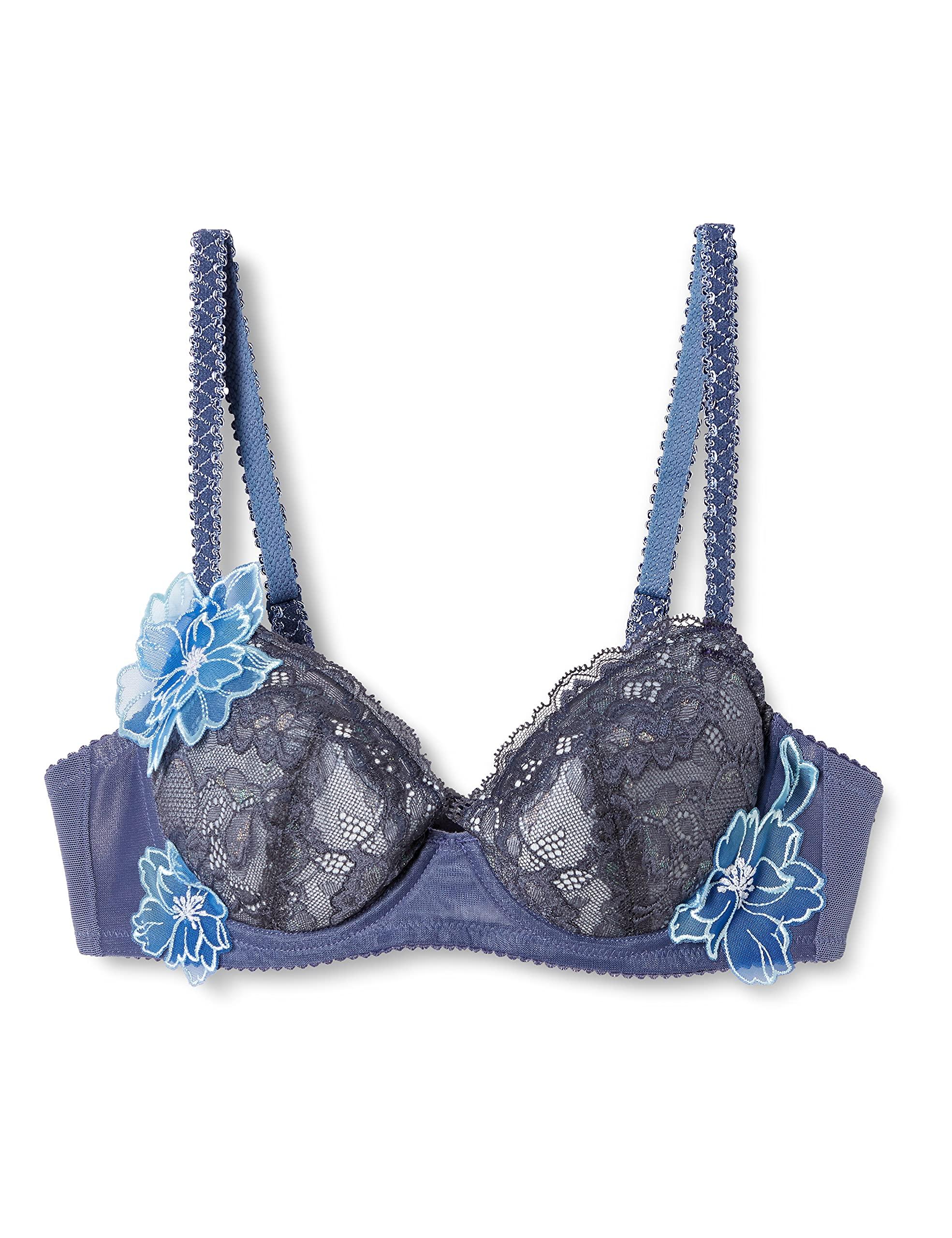 

Lesiage PB2400 Grayish Size E80 to Japanese size Wing/Wacoal Women s Bra, 3/4 Cup, Blue, (equivalent 2L) [2400/2401 Series]