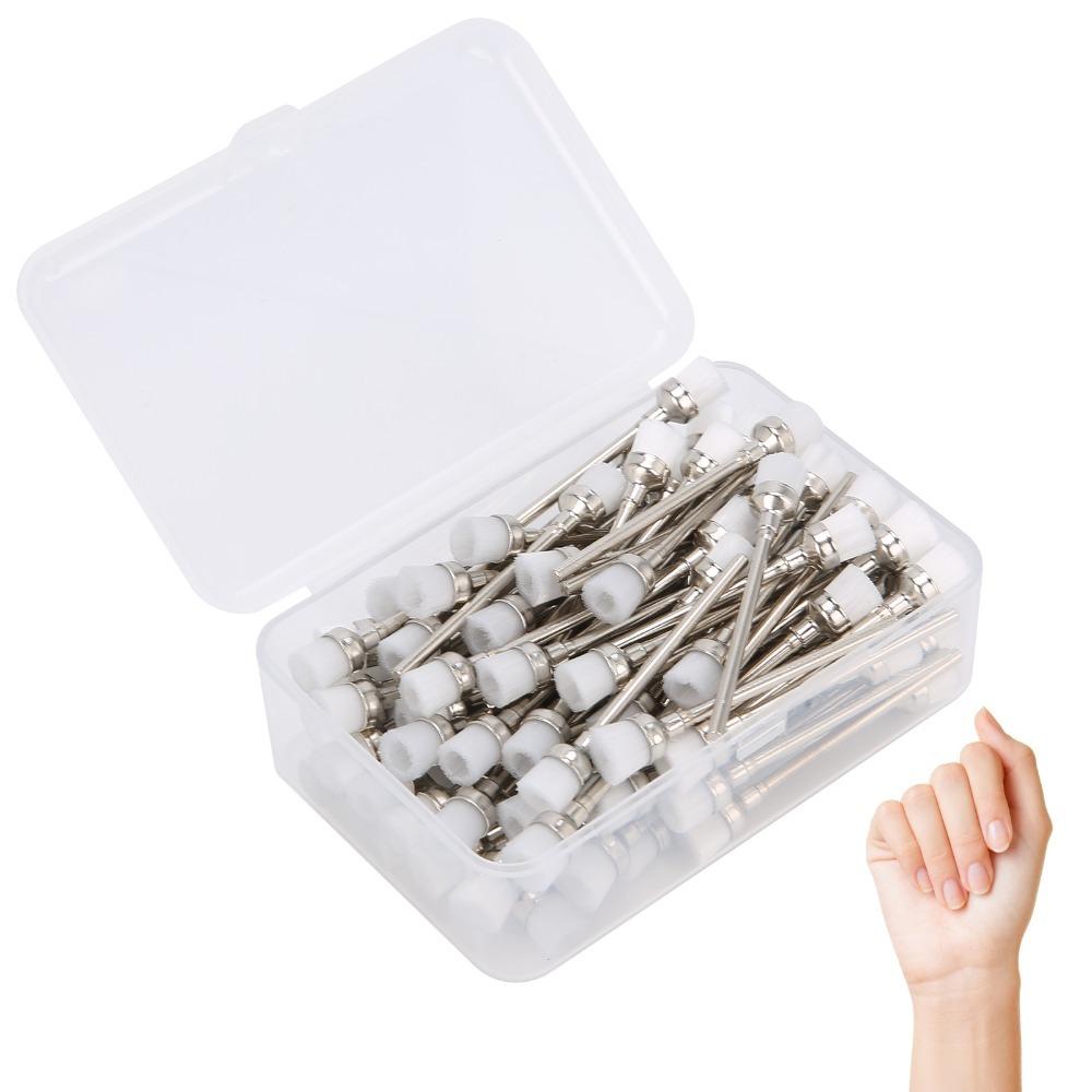 100pcs Stainless Steel Stainless Steel Nail Dust Cleaner Brush  For Salon Use