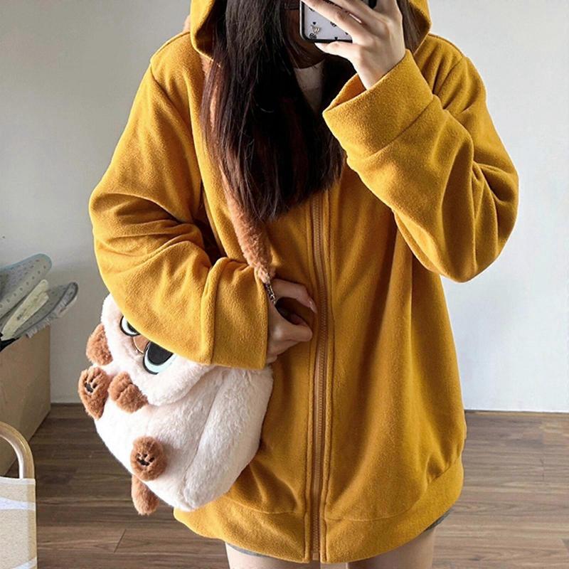 Women Cartoon Cats Crossbody Bag Plush Dolls Shoulder Bag Large Capacity Backpacks Student Casual School Bag for Winter