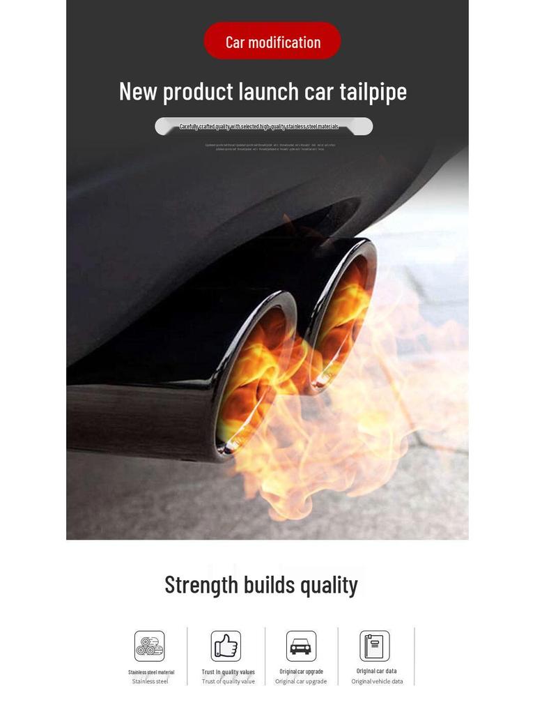 Blue-Plated Dual-Outlet Exhaust Tailpipe for Toyota Alphard 30 Series/Vellfire