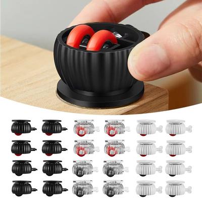 4PCs with Brake Adhesive Universal Wheel Casters Strong Load-bearing 360° Rotation Type Furniture Casters Roller Mute