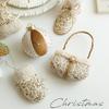Champagne-colored Foam Christmas Hanging Ornaments Glitter-Coated Fabric-Covered Christmas Tree Decorations