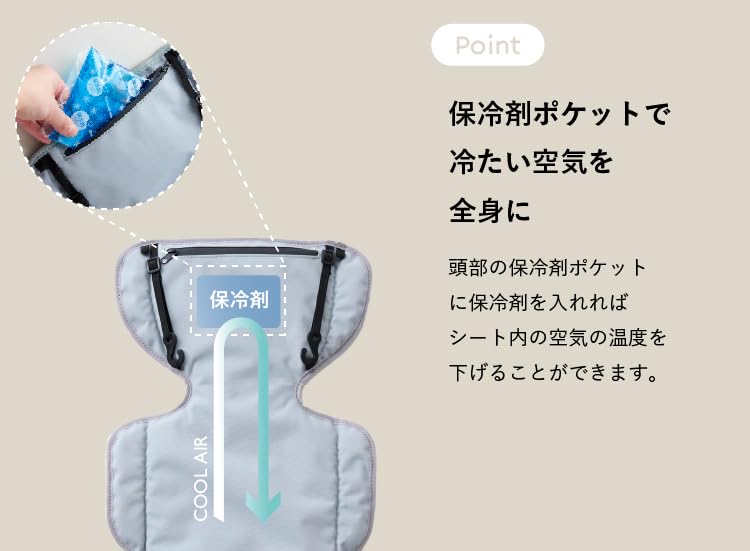 emoka Fan-Equipped Baby Seat, Stroller Car Seat (Black)