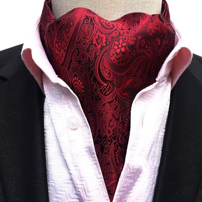 [Xiang Ru] Ascot Tie, Necktie, Party, Father's Day, Wedding, Gift, Party, Business, Workplace, Washable, Commuting, Formal, Stylish, Floral Pattern,
