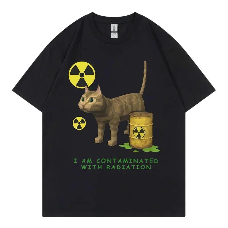 

I Am Contaminated with Radiation Funny Cat Meme T-shirt Men s Women s High Quality Fashion T Shirt Summer Casual T-shirts - M... S