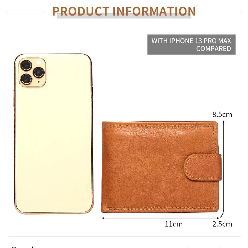 Genuine Leather Mens Wallet with Coin Pocket Anti Rfid Shield Wallet Money Bag Men Rfid Wallet