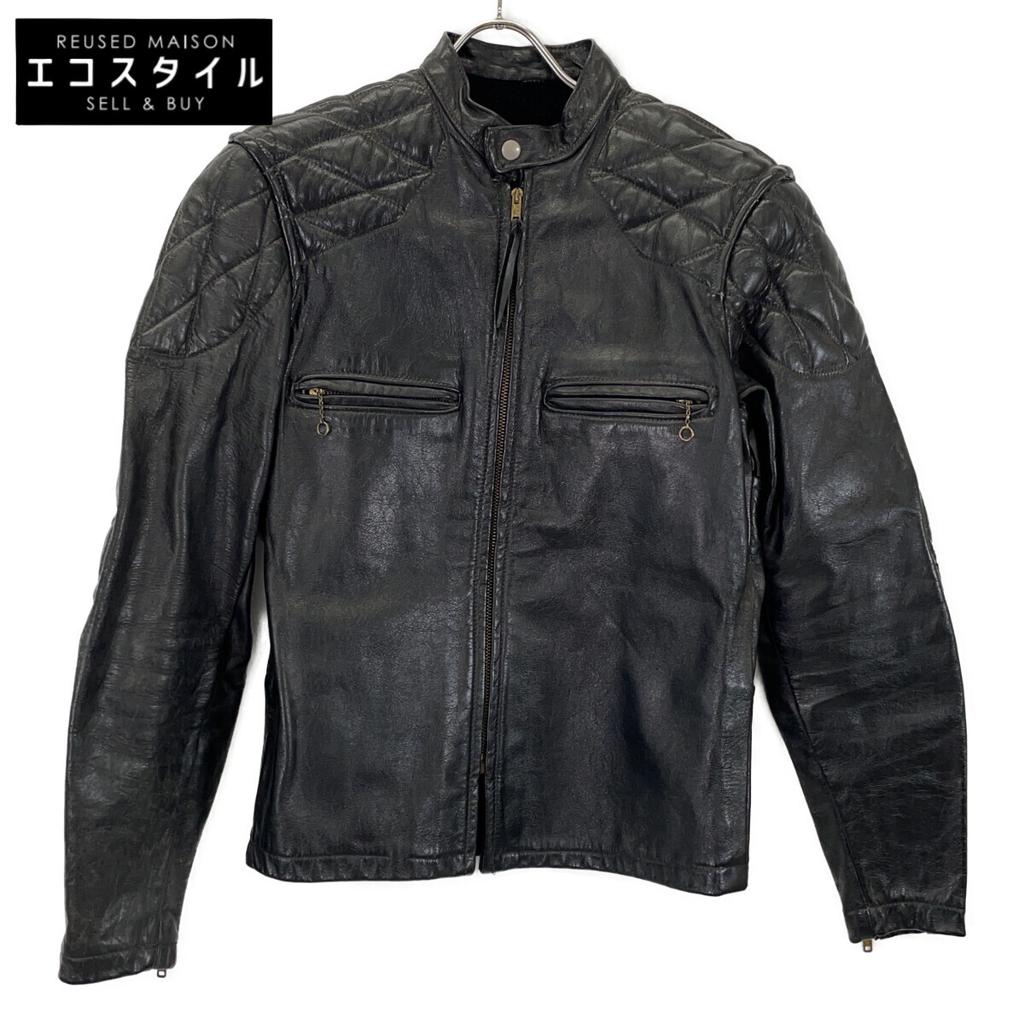 VINTAGE Vintage Leather Black TALON Zip Padded Jacket Jacket 36 blackUsed