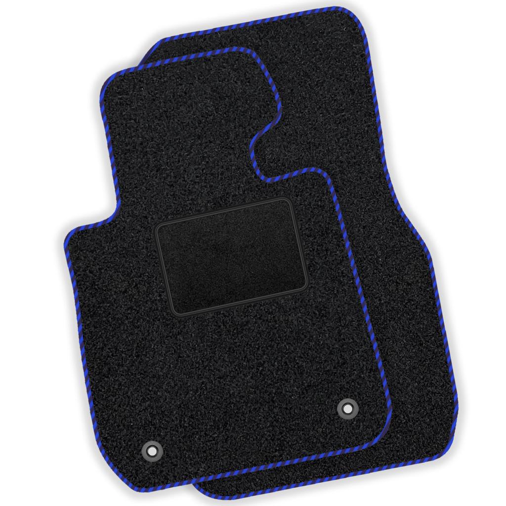 Front Velour Car Mats Fits: Renault Captur I 2013-2019 Black Piping