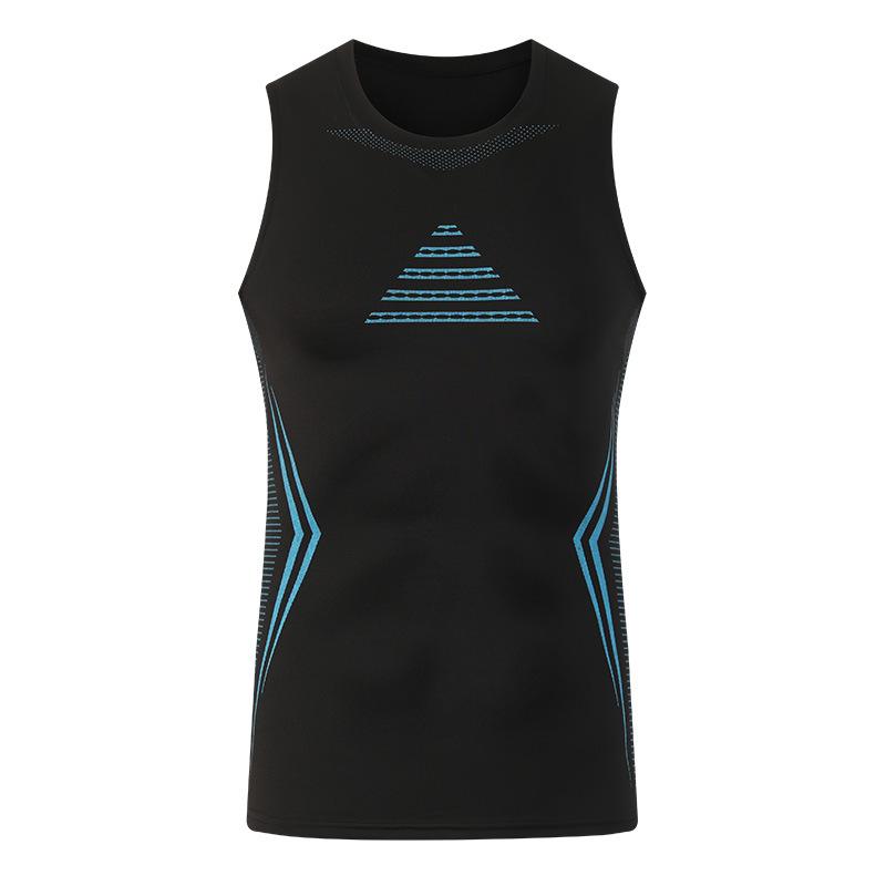 Cross-border Ice Silk Fitness Running Vest - Quick-dry, Sweat-wicking, Super Elastic, Breathable, Tight-fitting Sleeveless Tank Top Base Layer.