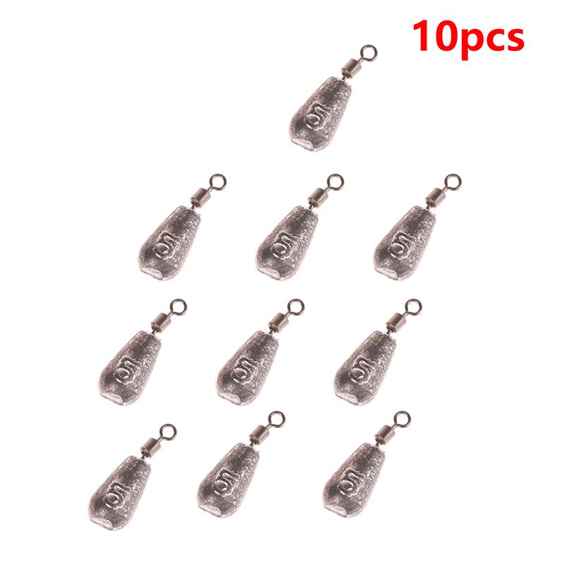 10Pcs Lead Sinker Reverse Fishing Lead Rotating Eight-Shaped Ring Fishing Lead Sinker Sliding Lead Water Drop Lead Sinker