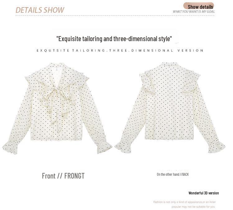 Hemd mit Rüschenherzspitze im französischen Stil und langen Ärmeln mit Perlenknöpfen