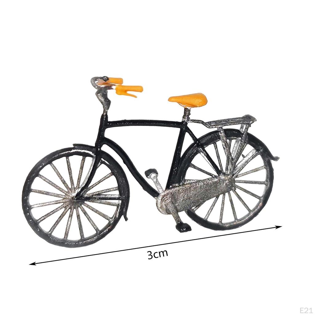 1/64 Scale People Figurines Miniature Bicycle Model DIY Diorama Table Decoration