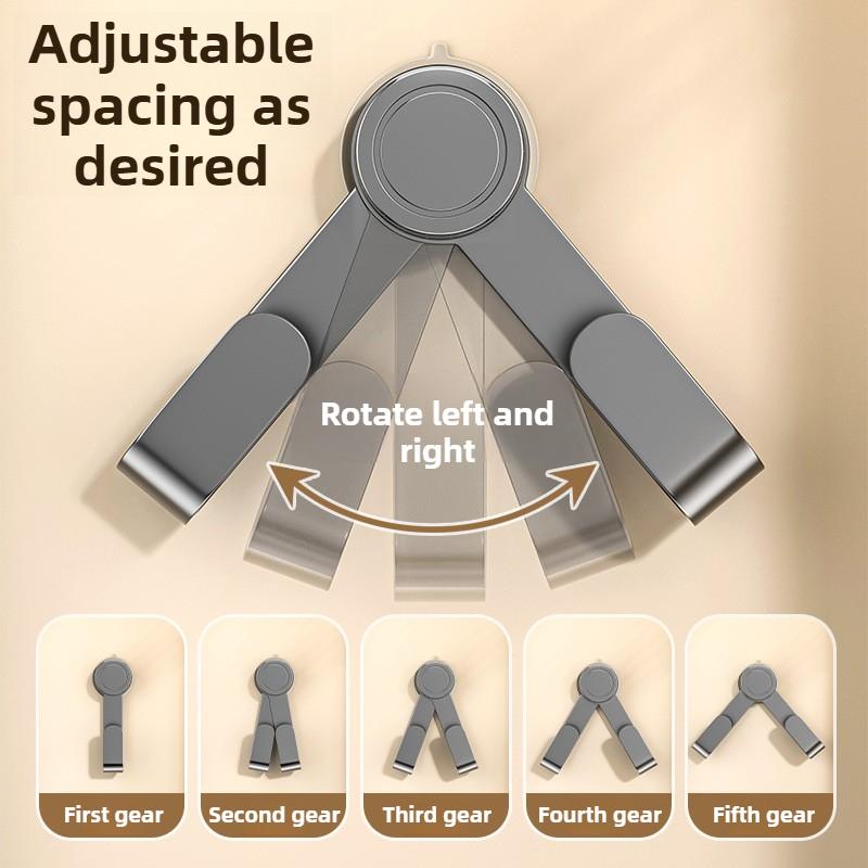 Organizer z obrotową przyssawką bez wiercenia - Montowany na ścianie uchwyt na pokrywki z haczykami, wszechstronny na deski do krojenia i siekania