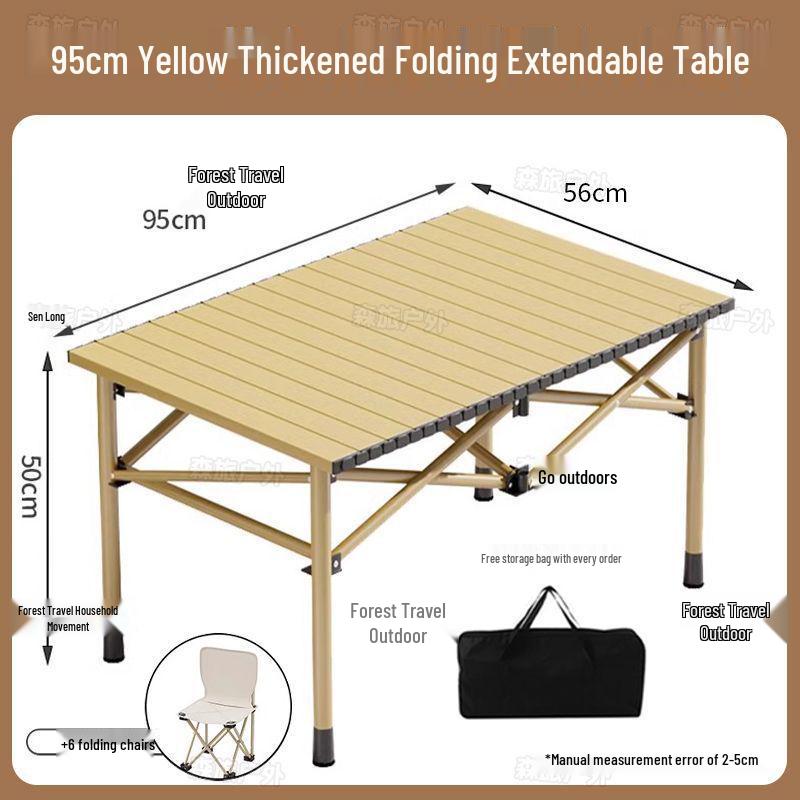 Egg Roll Portable Folding Table and Chair Set for Camping and Picnics