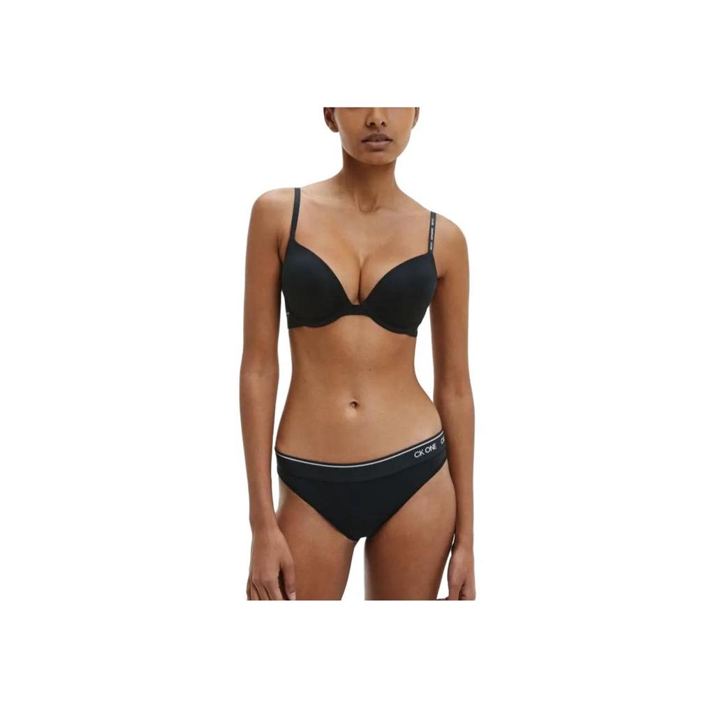 Calvin Klein Solid Color Letter Print Triangle Underwear Women underwear Black 000QF5746E-001