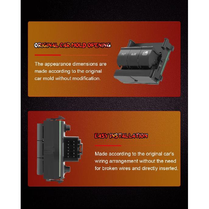 cciyu Overhead Console Switch, Overhead Sunroof Switch Replace OE 9L3Z15B691DA, DS3029, SW6643 fits for 2009-2017 for Ford F-150 2011-2017 for Ford