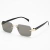 2PCS Sunglasses Men Women Fashion Rimless Sun Glasses Shades Cutting Lens Ladies Frameless Eyeglasses