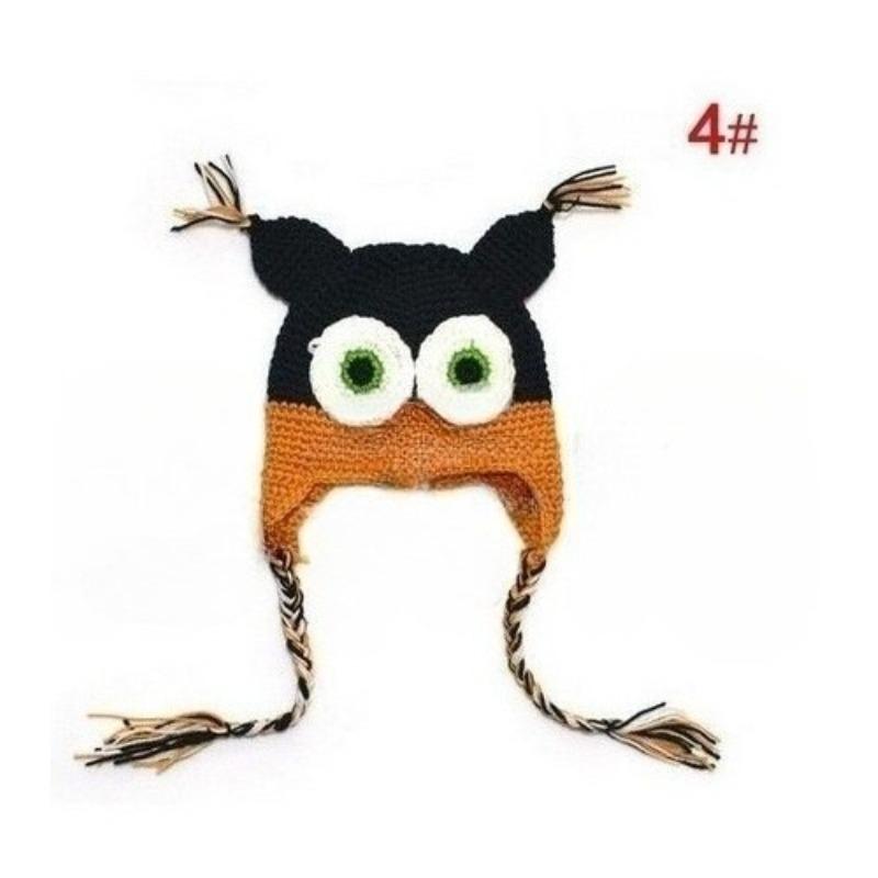Cartoon Baby Hats Cat Knitted Cap Beard with Ears Winter Warm Newborn Caps Beanies Wool Girls Boys Hats Crochet