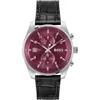 BOSS Skytraveller Red Dial Black Leather Men's Quartz Watch 1514193