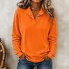 Women's Loose Fit Collared Button Front Sweatshirt, Color Long Sleeve Pullover