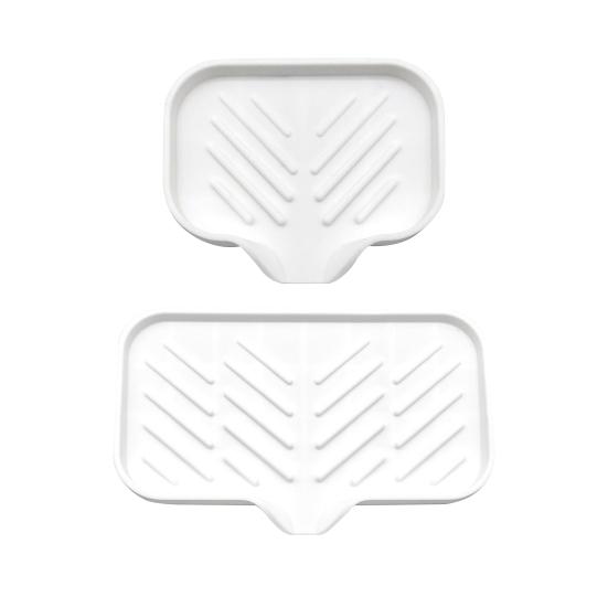 Covoraș de scurgere din silicon cu utilizări multiple Anti-alunecare cu gura de scurgere Curățare ușoară rezistentă la scurgeri blat de bucătărie Organizator pentru chiuvetă Suport pentru burete Vasă de săpun de baie