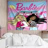 Barbie Print Tapestry, Backdrop, Easy Setup, Ideal for Bedroom, Office & Living Room, with Aesthetic Wall Hanging Decor.