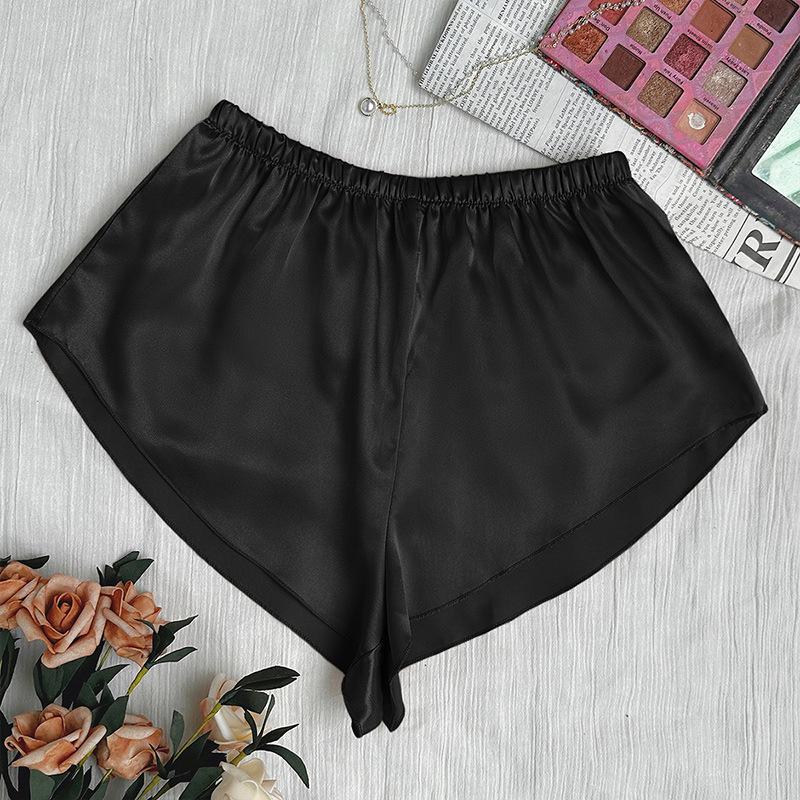 Thin strappy loose shorts, imitation silk soft anti-light safety pants, women's summer home leggings