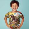 Christmas Boys 3D Dinosaur Tee Shirts Short Sleeve 3D Print Summer Spring Active Sports Fashion Kids 3-12