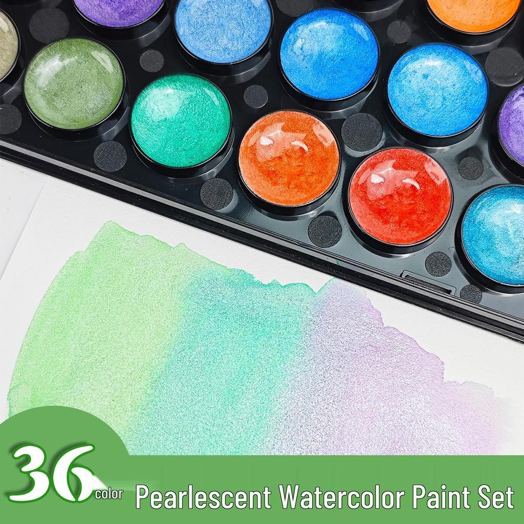 Huideler Perle 36-Farben Waschbares Aquarellfarben-Set für Anfänger & Profis
